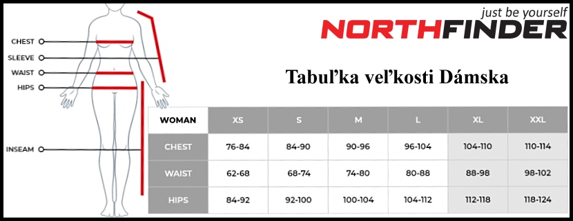 abulka velkosti northfinder zeny.